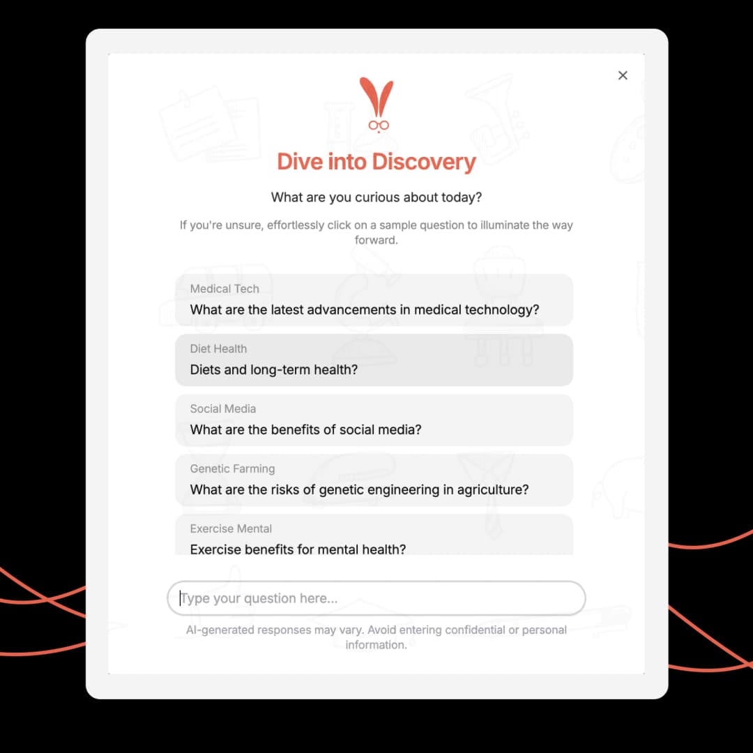 Unlock a world of discovery by exploring research topics that align with your unique curiosity through personalized, AI-powered playlists.