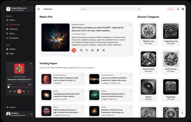 listen to research audio papers with researchbunny