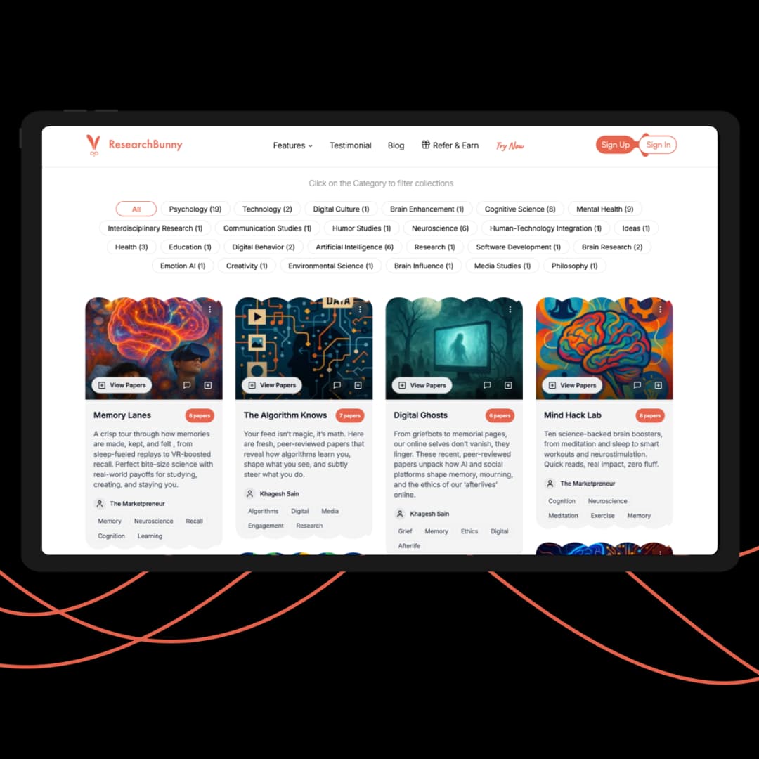 Browse expert-crafted collections or build your own research mixtape with AI creative support.
