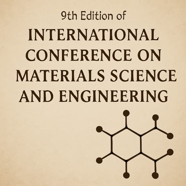 9th Edition of International Conference on Materials Science and Engineering