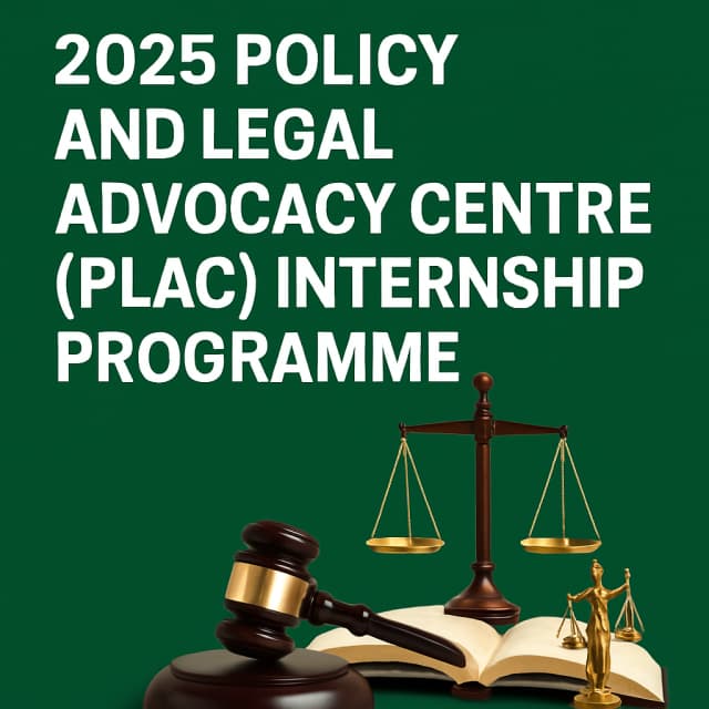 2025 Policy and Legal Advocacy Centre (PLAC) Internship Programme
