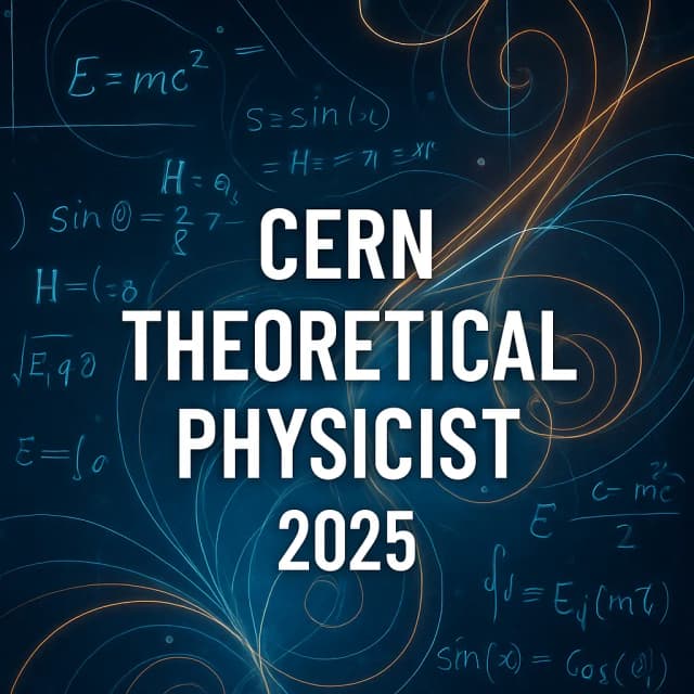 CERN Theoretical Physicist 2025