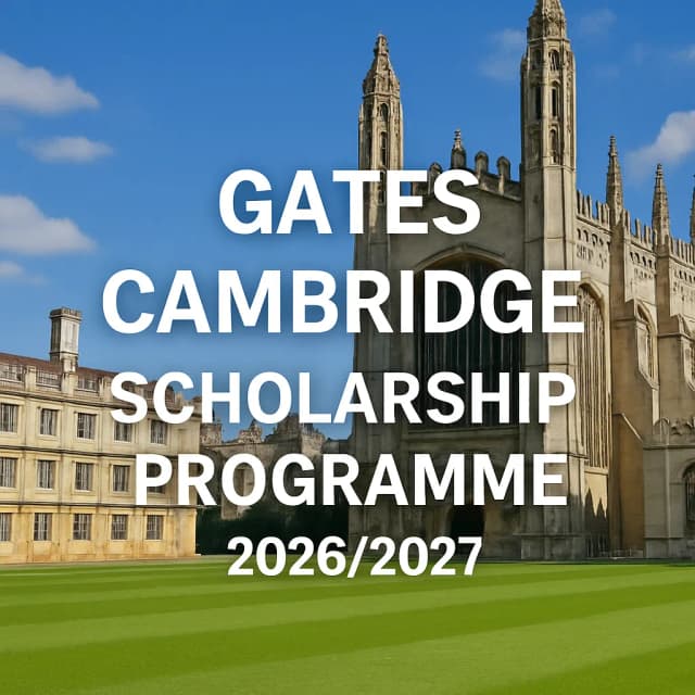 Gates Cambridge Scholarship Programme 2026/2027