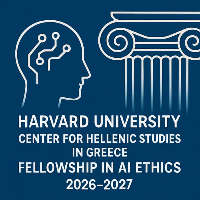 Harvard University Center for Hellenic Studies in Greece Fellowship in AI Ethics 2026-2027