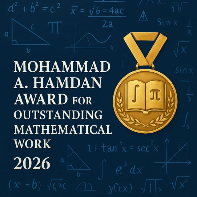 Mohammad A. Hamdan Award for Outstanding Mathematical Work 2026