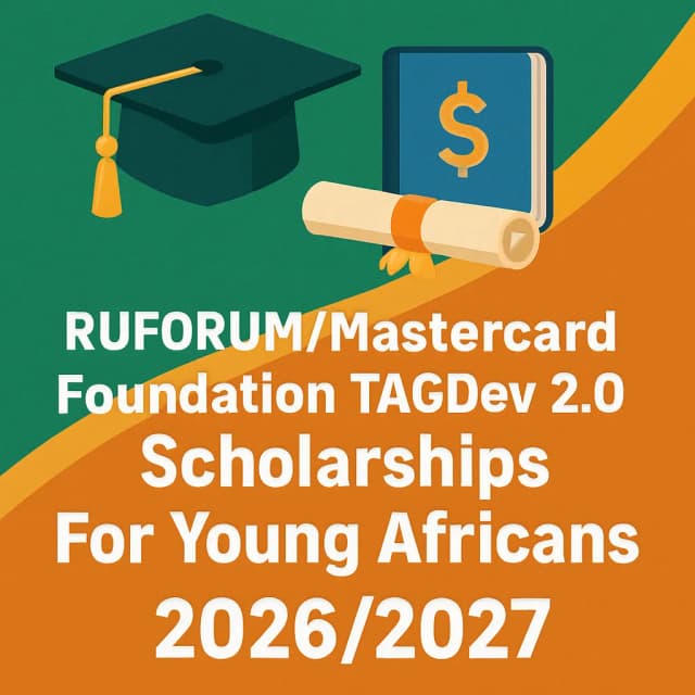 RUFORUM/Mastercard Foundation TAGDev 2.0 Scholarships For Young Africans 2026/2027