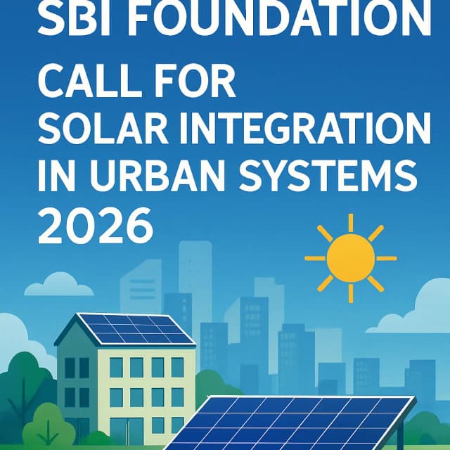 SBI Foundation Call for Solar Integration in Urban Systems 2026