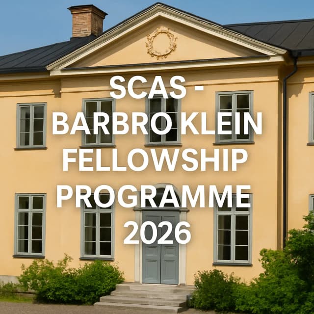SCAS - Barbro Klein Fellowship Programme 2026