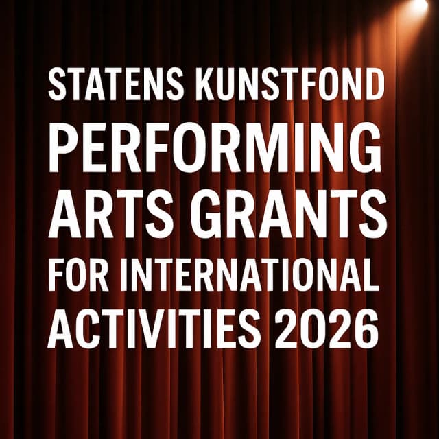 Statens Kunstfond - Performing Arts Grants for International Activities 2026