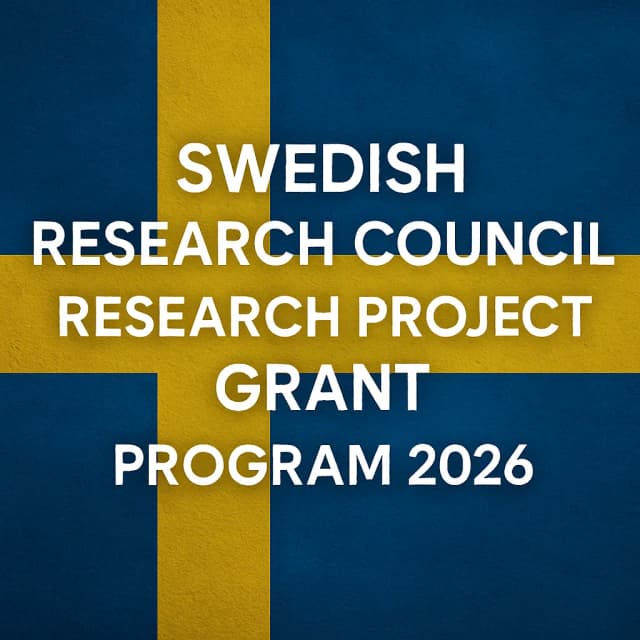 Swedish Research Council Research Project Grant Program 2026