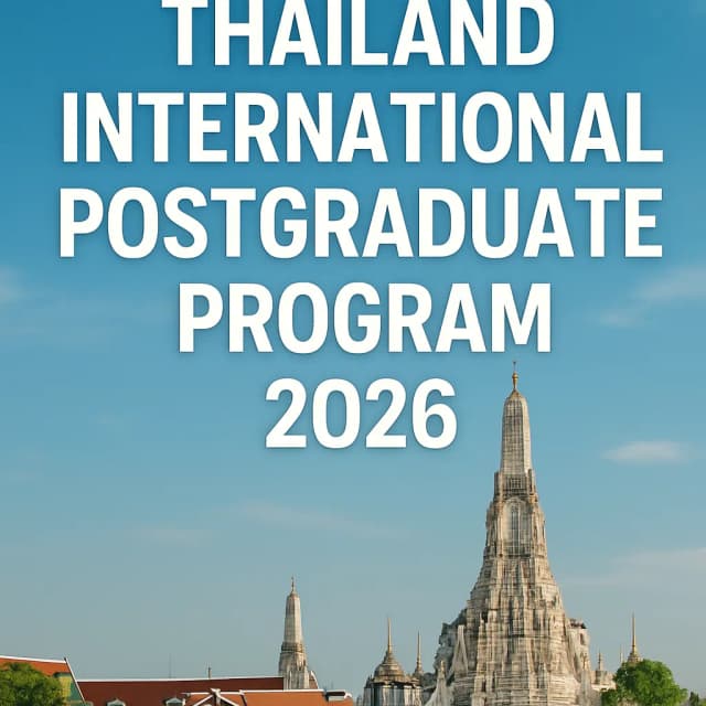 Thailand International Postgraduate Program (TIPP) 2026