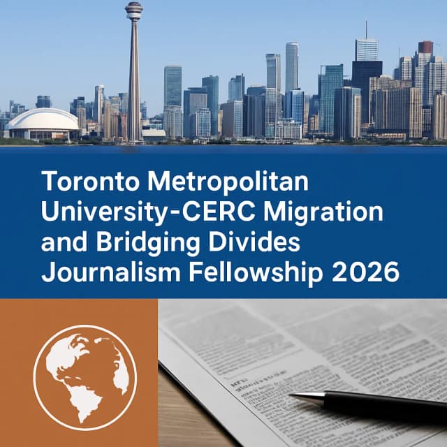 Toronto Metropolitan University-CERC Migration and Bridging Divides Journalism Fellowship 2026