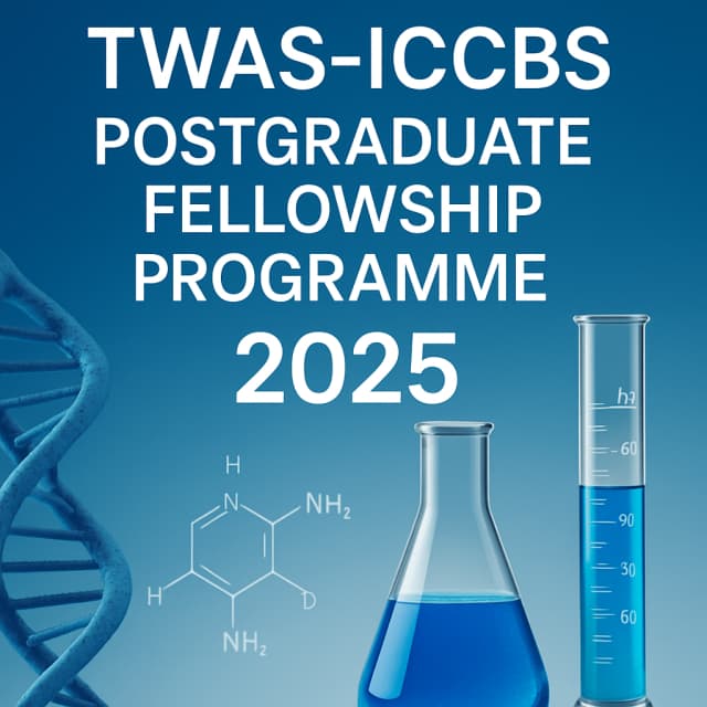 TWAS-ICCBS Postgraduate Fellowship Programme 2025