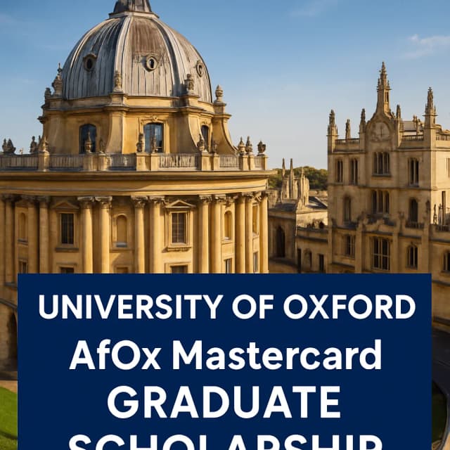University of Oxford AfOx Mastercard Graduate Scholarship
