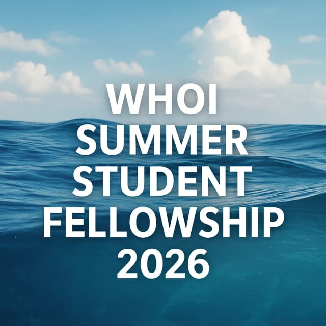 WHOI Summer Student Fellowship 2026