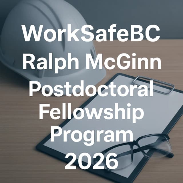 WorkSafeBC Ralph McGinn Postdoctoral Fellowship Program 2026