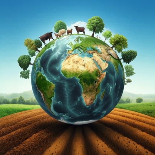 Connecting Climate Change Mitigation to Global Land Regeneration, Doubling Worldwide Livestock, and Reduction of Early Deaths from Noncommunicable Diseases