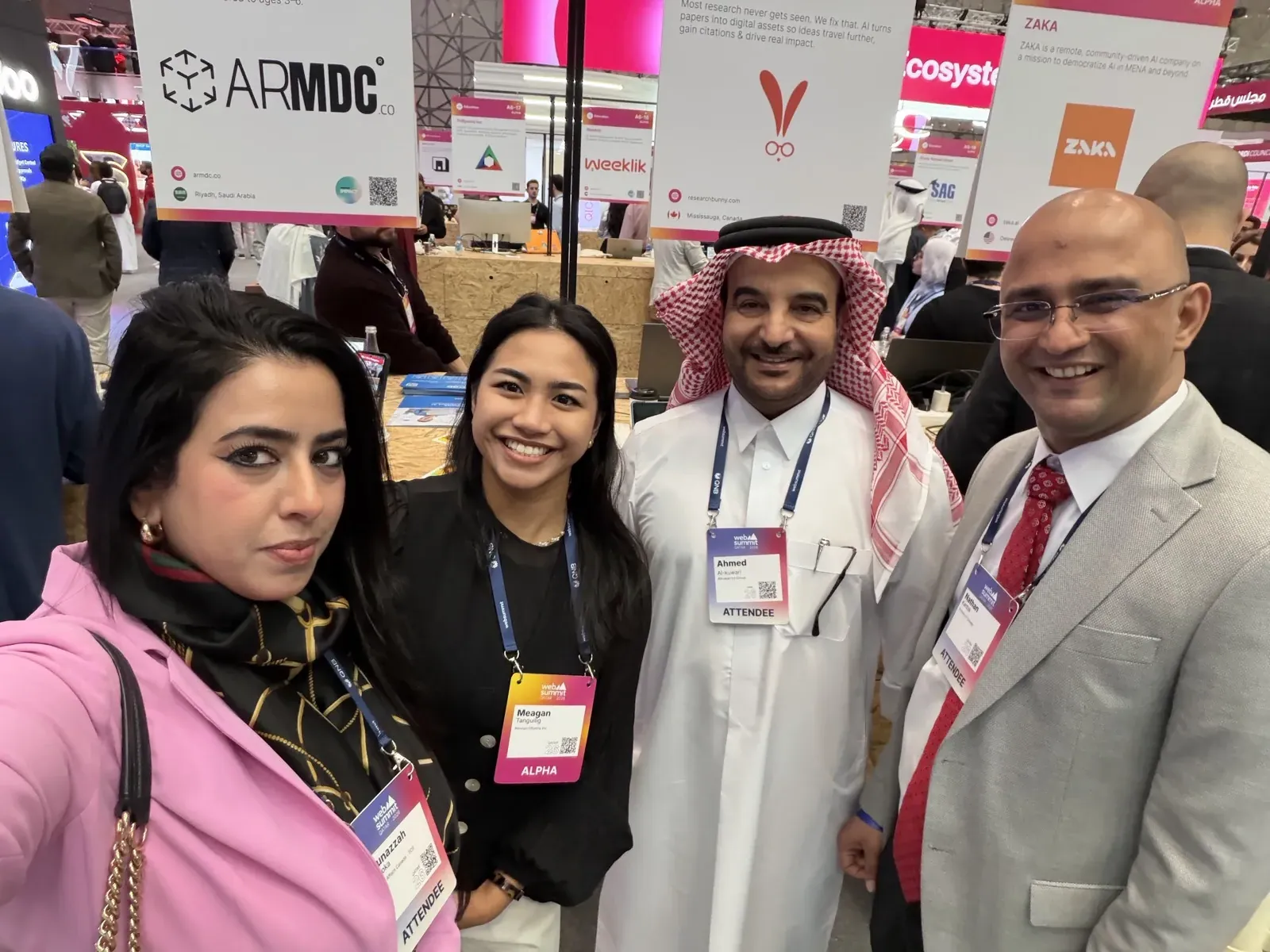 The RB team networking on the floor